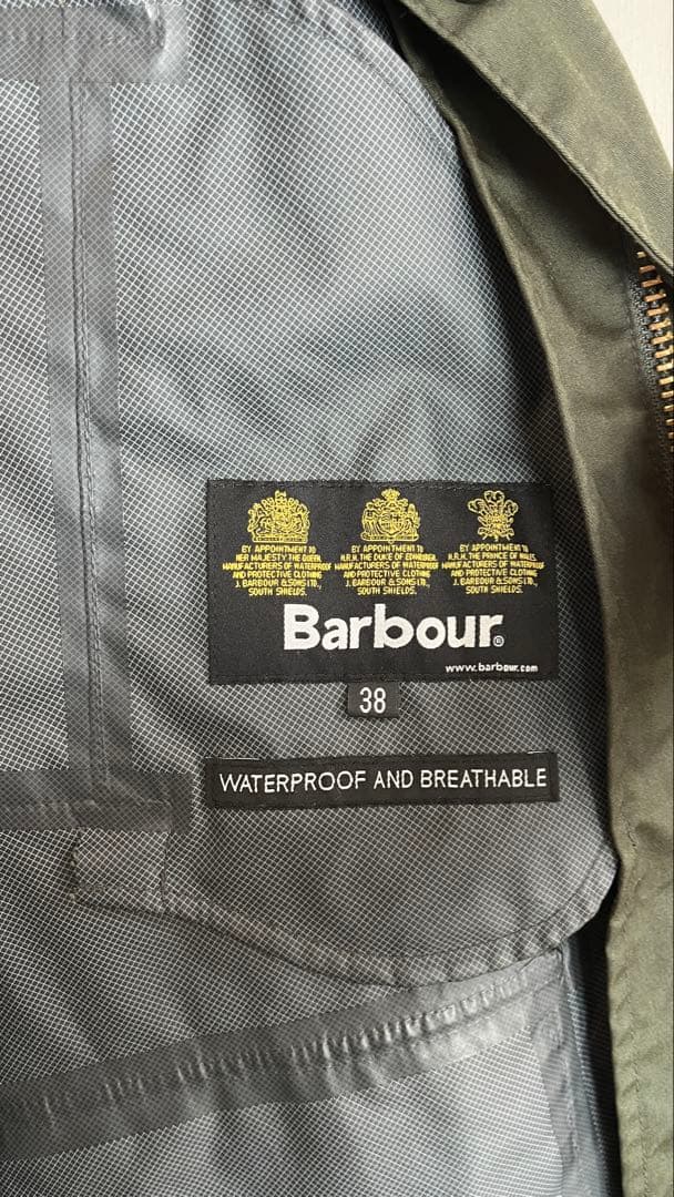 Barbour 防水ジャケット 38サイズ オリーブ