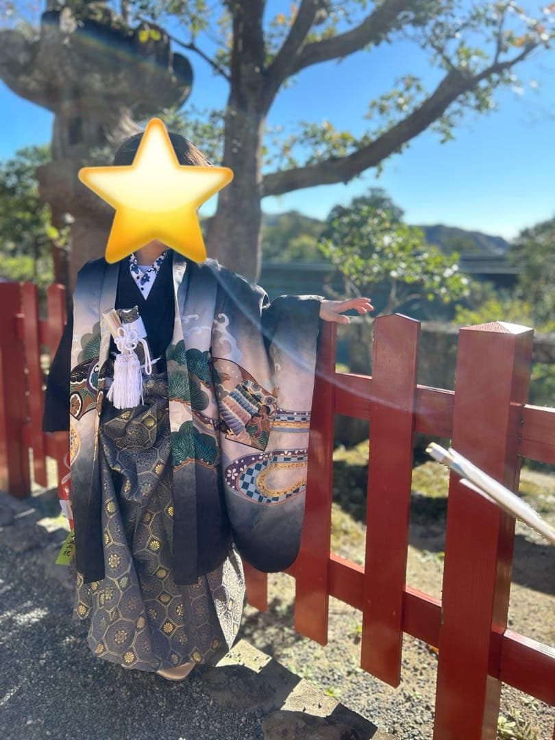 七五三 5歳 男の子 フルセット 子供着物 黒 袴