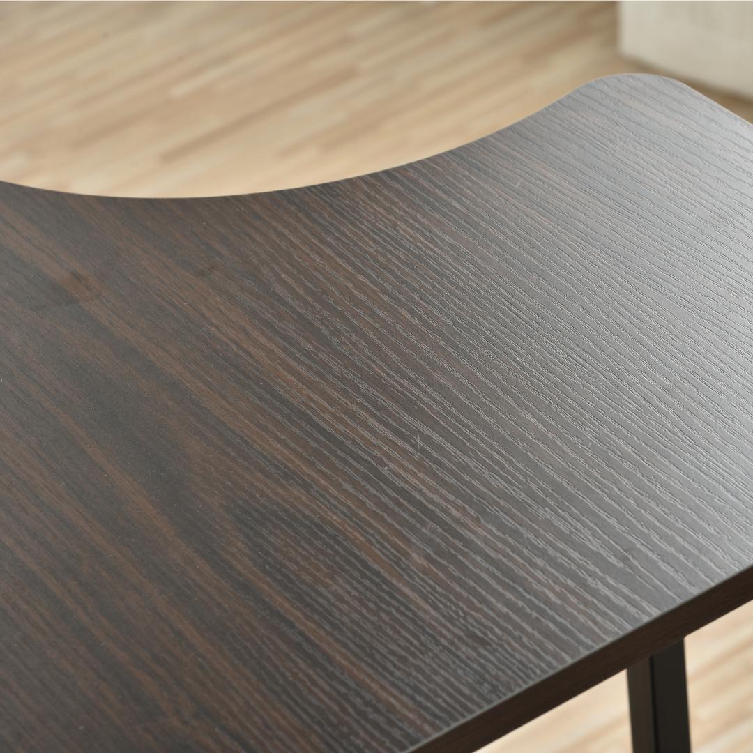 パソコンデスク L字120cm2段ラック付 デスク木製ミシン台 書斎机 ブラウン