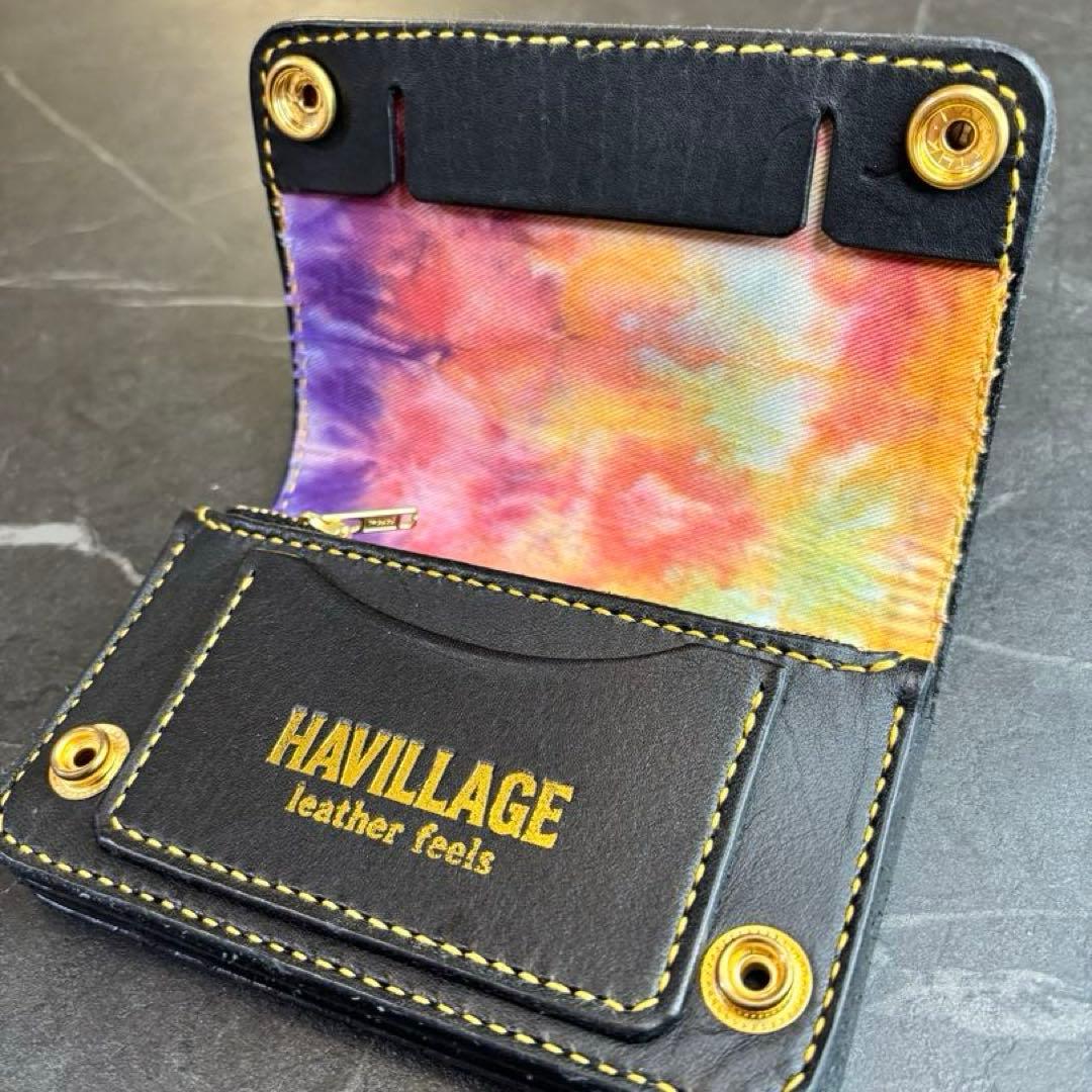 タイダイ　トラッカーウォレット　レザー財布 タイダイ内装　ハンドメイド