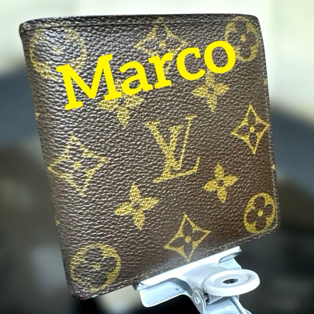 ⑥☆美品☆モノグラム♪マルコ☆2つ折り財布★ポケットあり