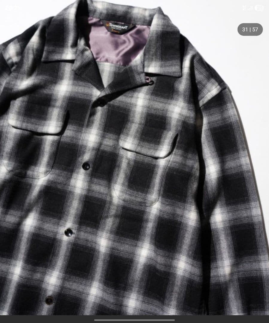 トップス TOWN CRAFT 50S W-FLAP LOOP COLLAR SHIRT