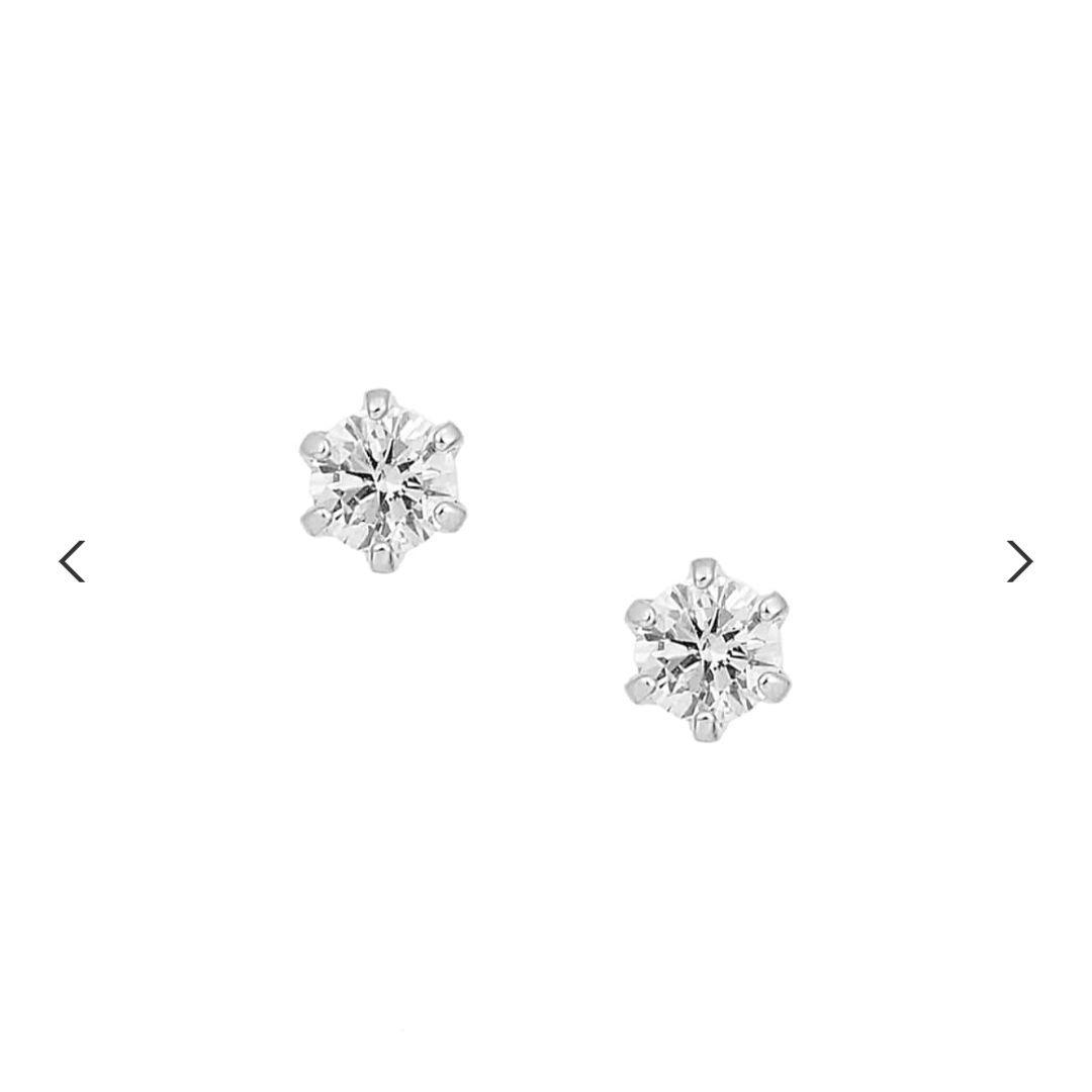 ジュエリーツツミ プラチナ ダイヤモンド ピアス pt900 計0.1ct