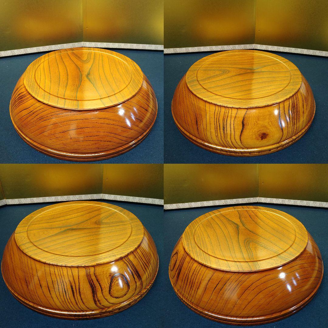AJ63 こね鉢 健一作 欅製 共箱 縁細工お椀型 木目調美品 饂飩蕎麦43cm