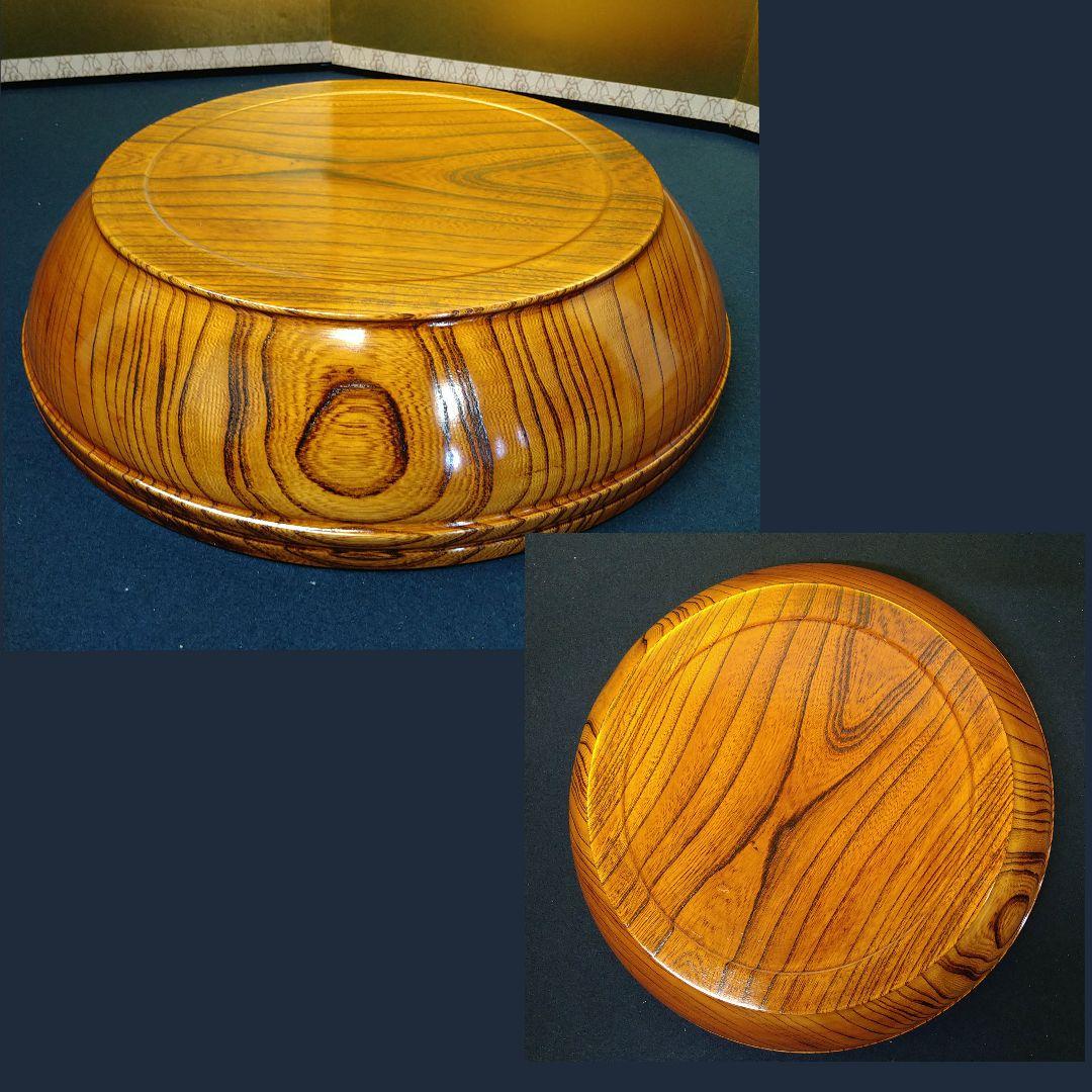 AJ63 こね鉢 健一作 欅製 共箱 縁細工お椀型 木目調美品 饂飩蕎麦43cm