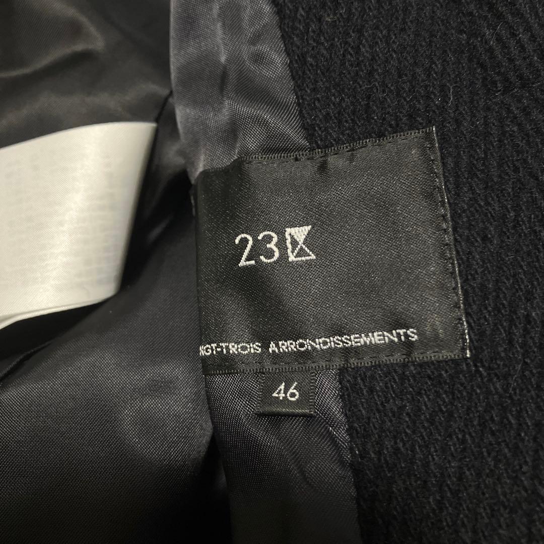 【新品】23区 ヘリンボーン ダッフルコート ネイビー 大きいサイズ