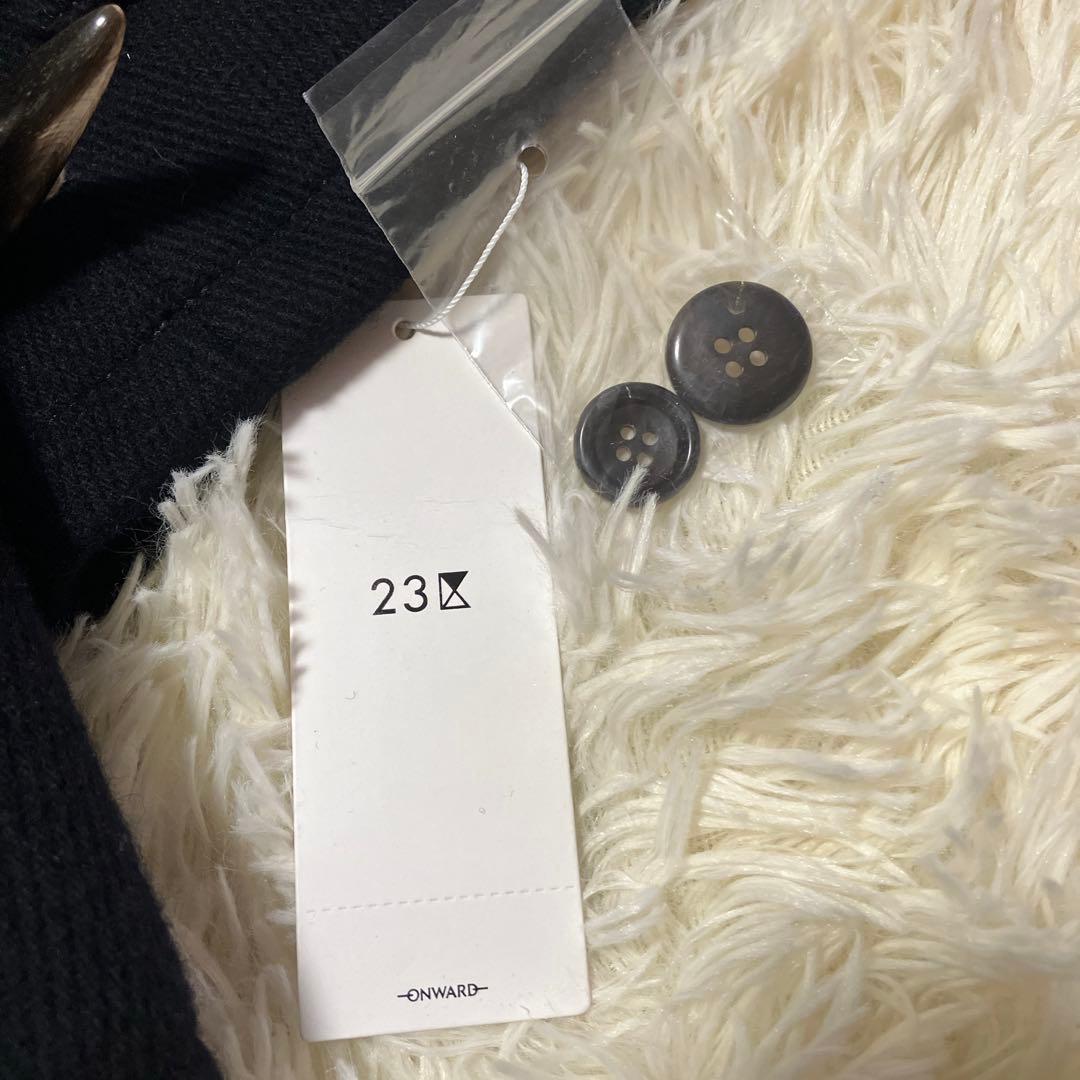 【新品】23区 ヘリンボーン ダッフルコート ネイビー 大きいサイズ