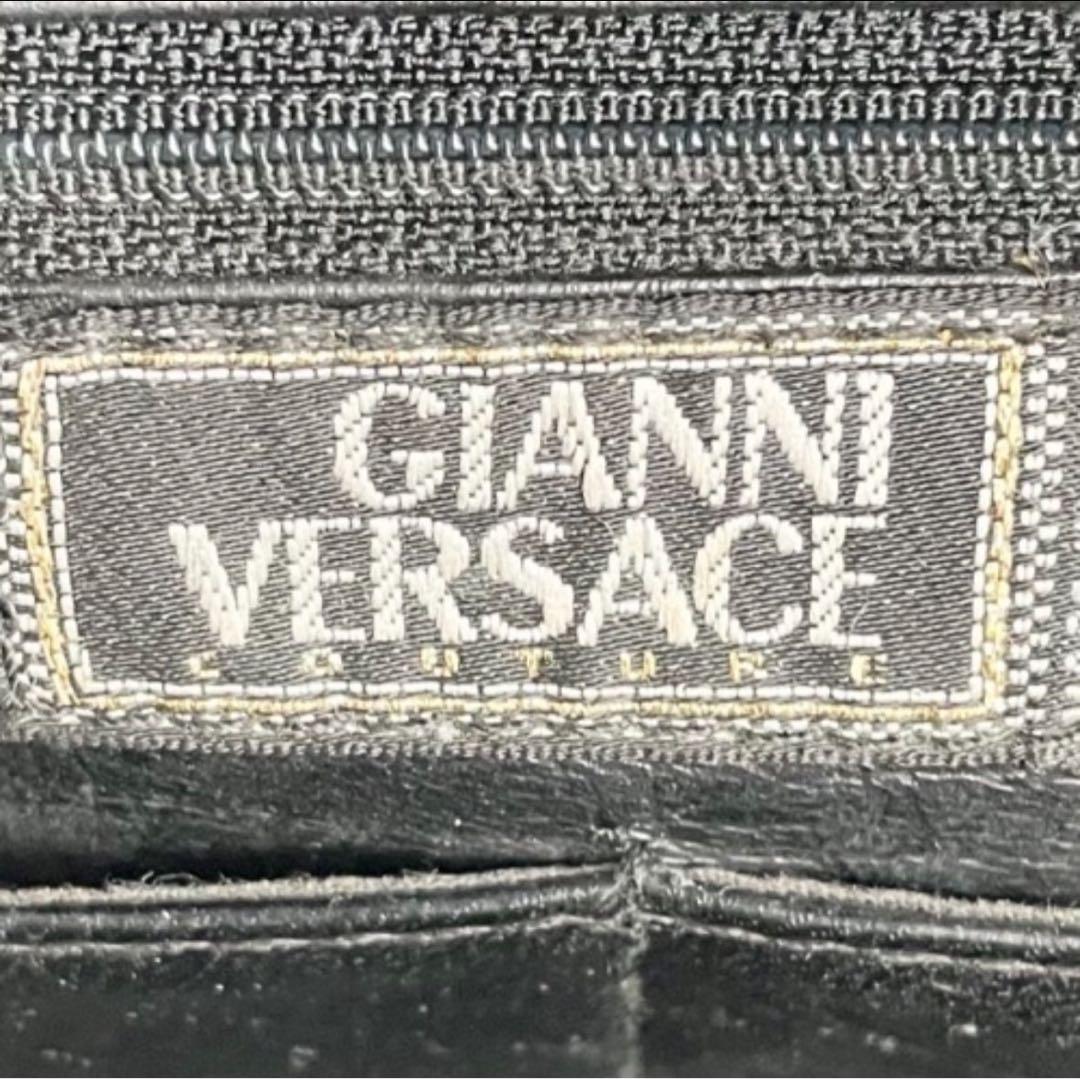 美品 ヴェルサーチ レザー ボストンバッグ メデューサ ロゴ型押し ブラック