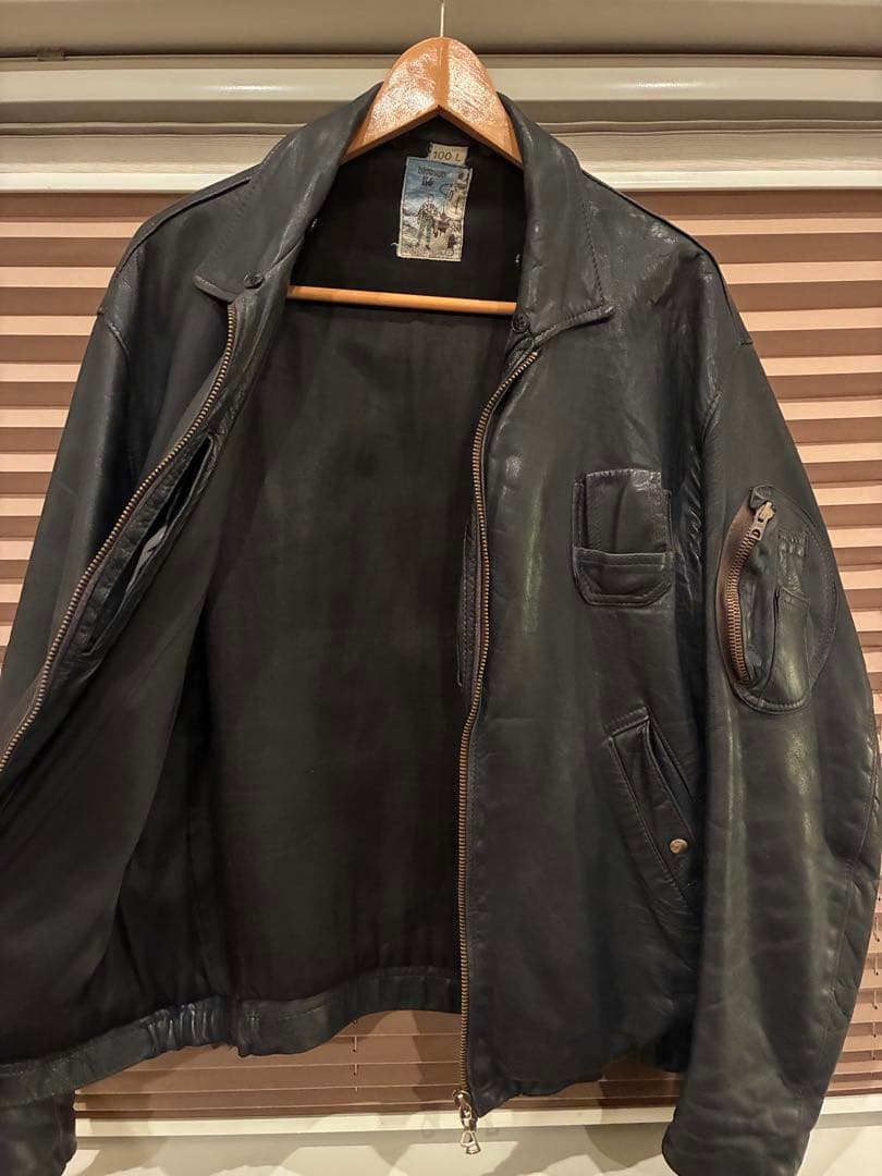 70s〜 フランス軍パイロットレザージャケット　官給品