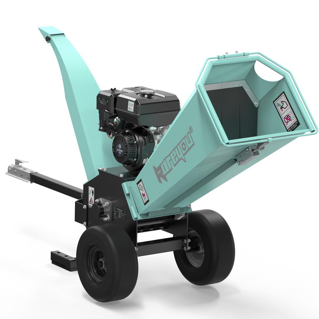 ★排出角度調整★Kareyouウッドチッパー エンジン粉砕機竹/木材 130mm