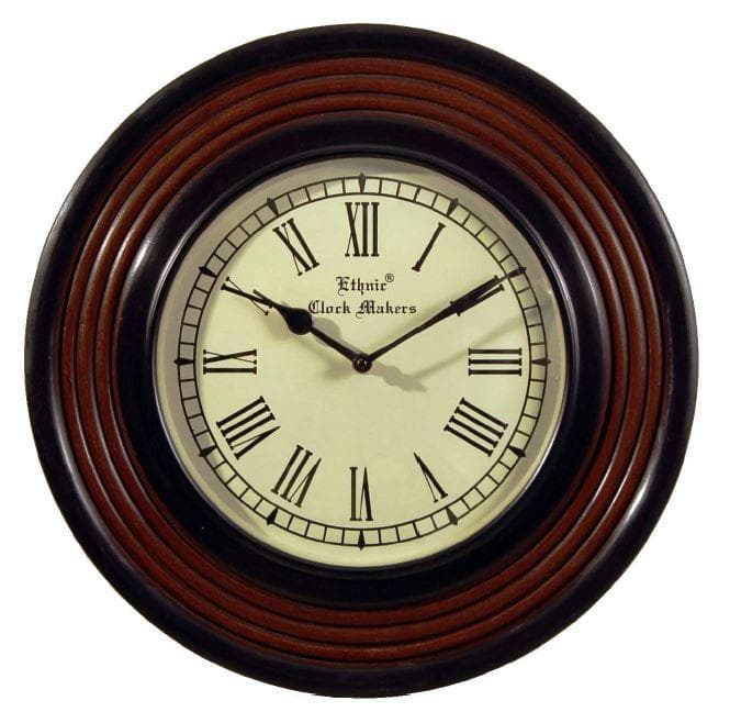 ウォールクロック 壁掛け時計 ブラウン 木製 シャビー 306004