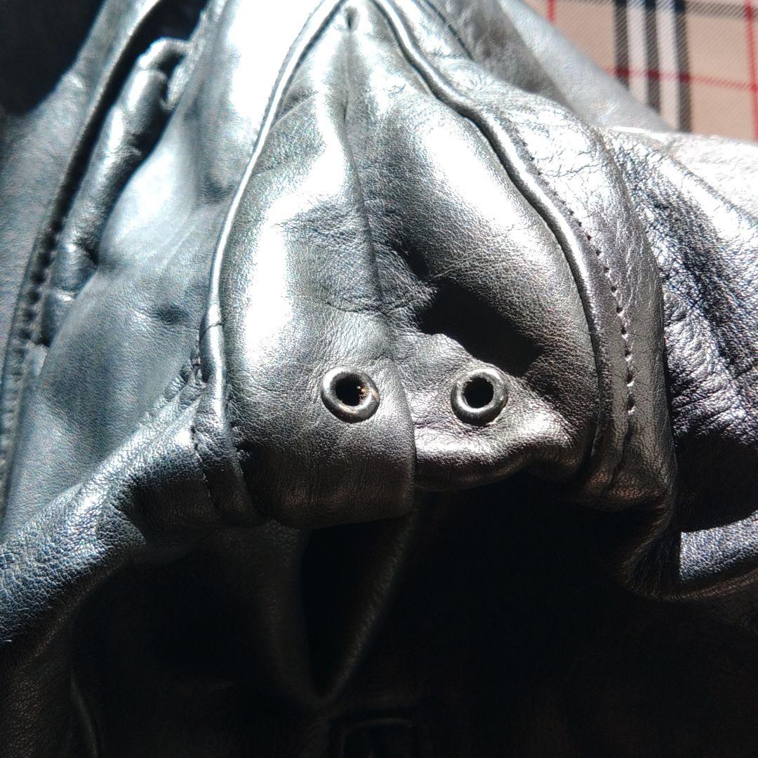 schott ブラックレザーシングルライダースジャケット 42