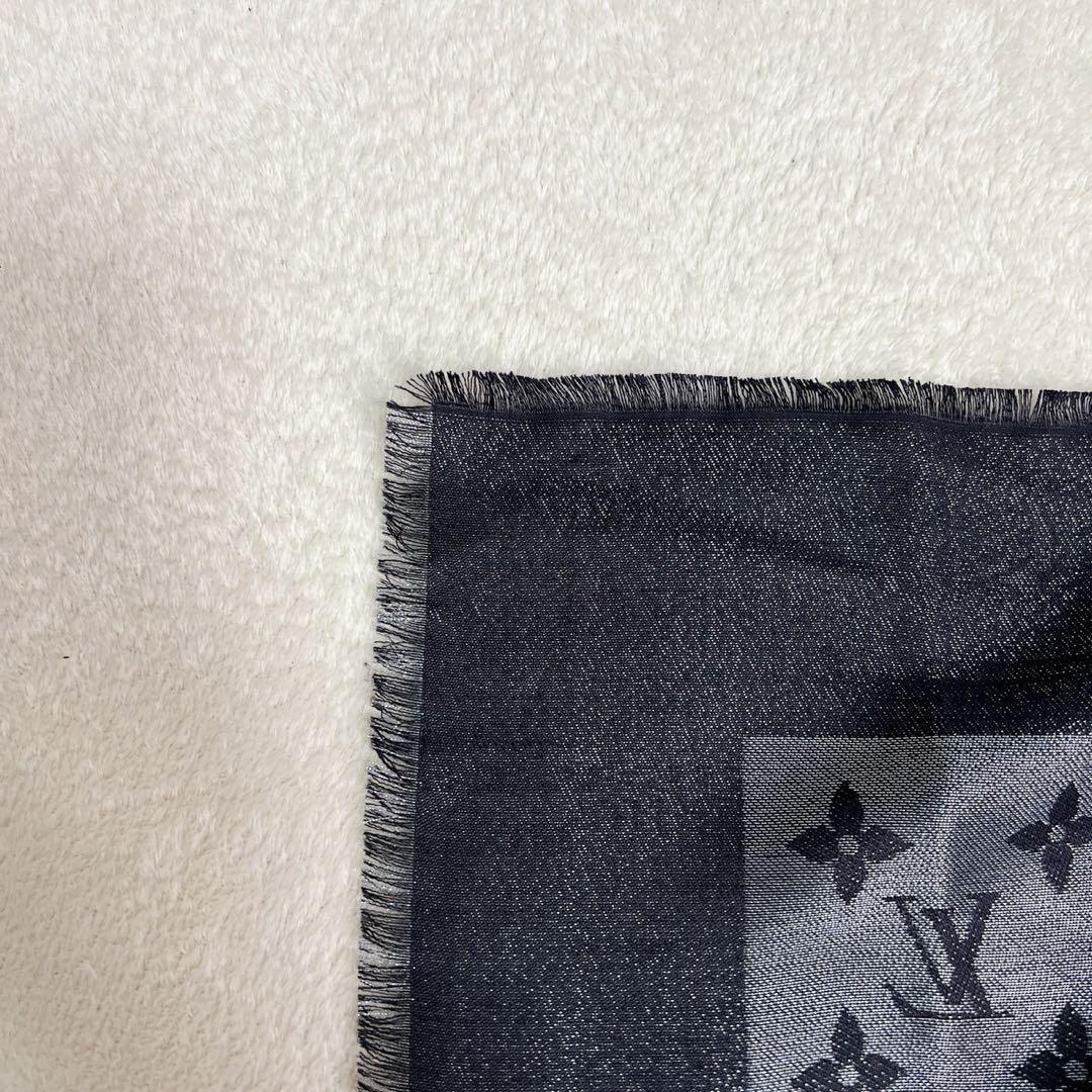 美品　ルイヴィトン モノグラム ショール ストール シルク　メタル　大判