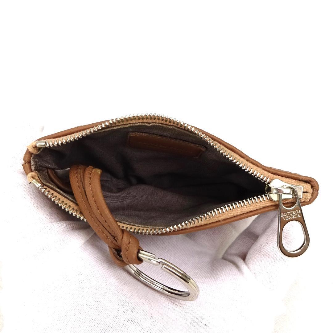 本物未使用■ボッテガヴェネタ■ブラウンイントレチャートキーホルダー付ケース
