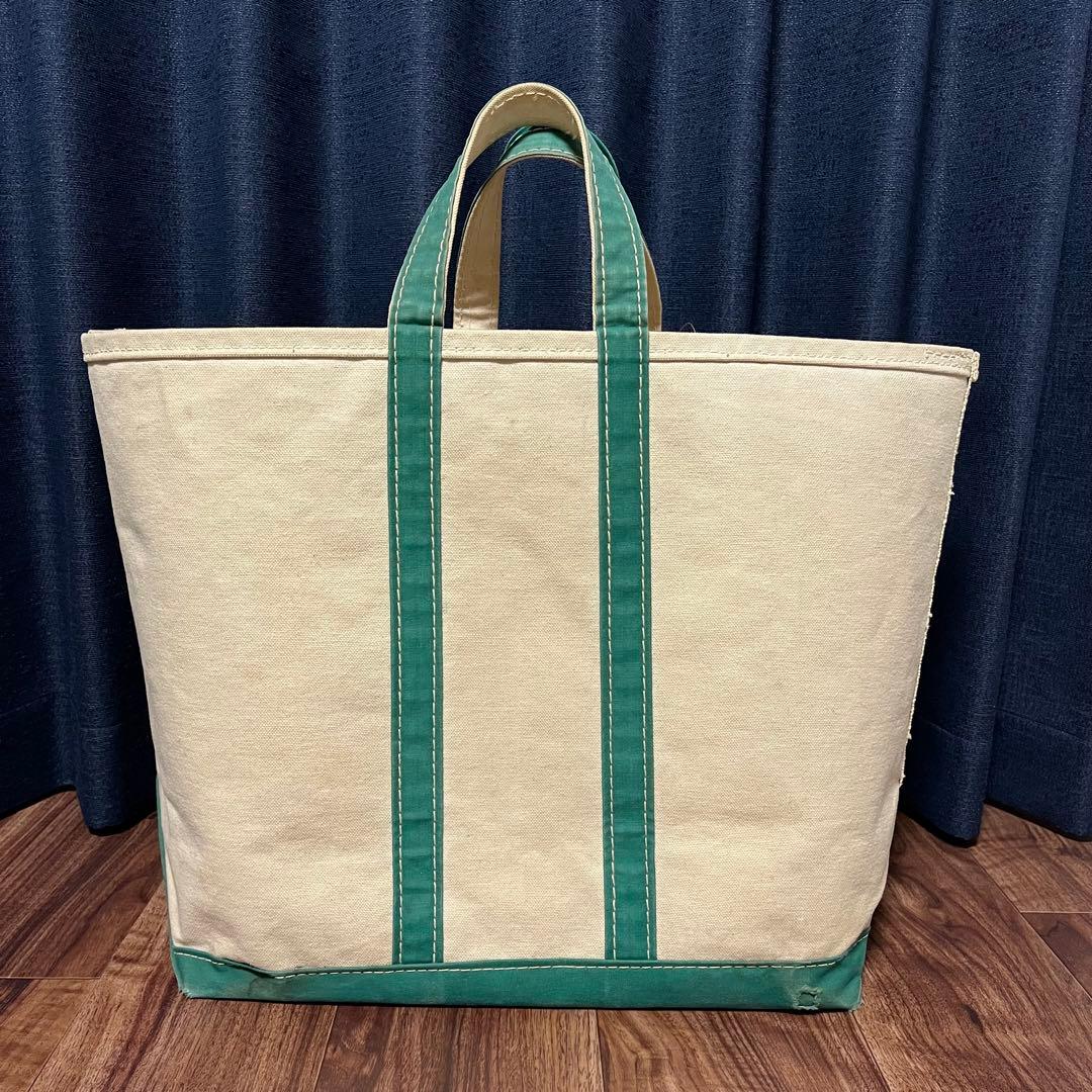 【70's 2色サイドタグ耳付き】LL Bean トート グリーン L