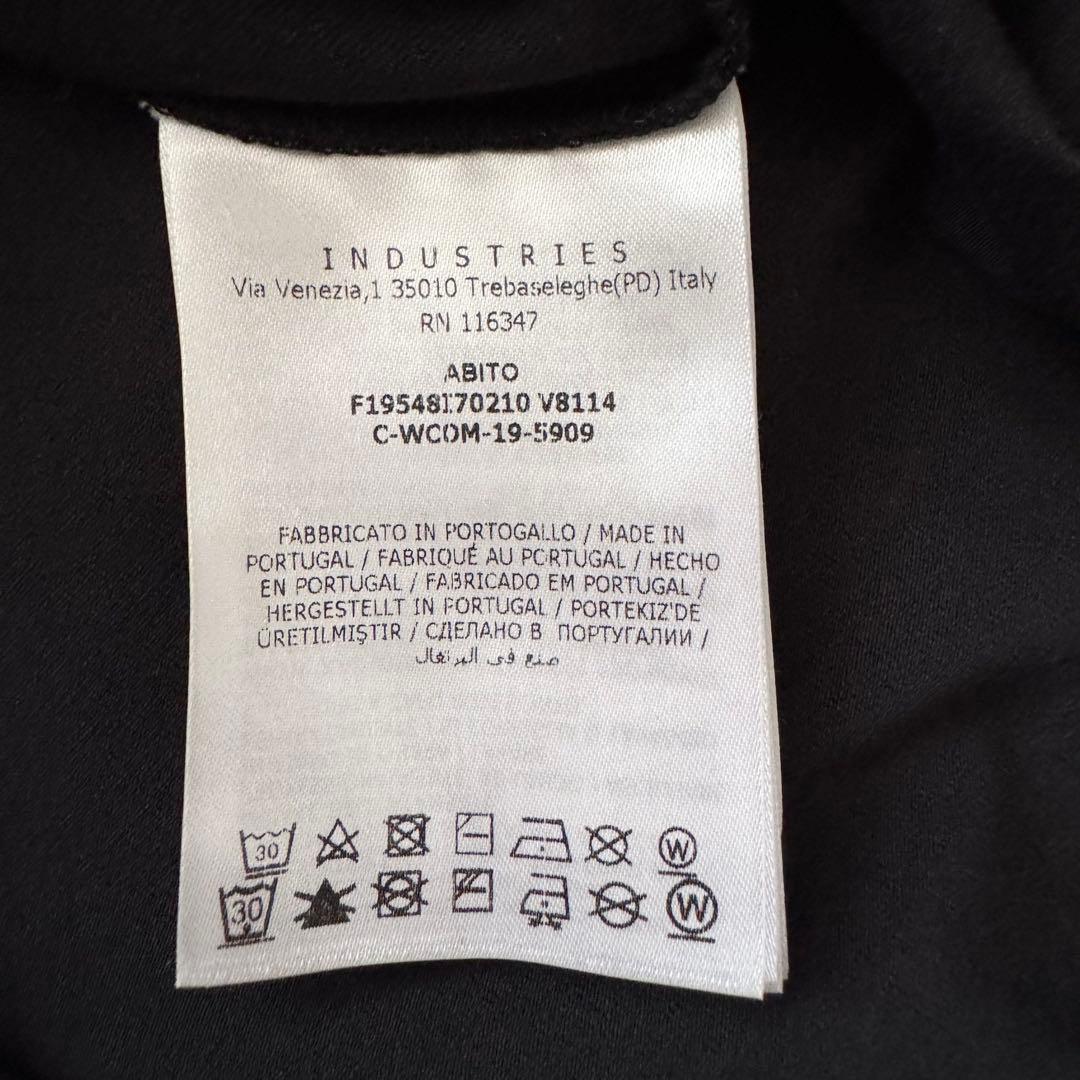 【モンクレール】ワンピース　チュニック 140cm　黒　長袖 ロゴ　フリル