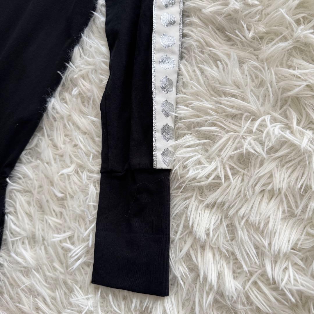 【モンクレール】ワンピース　チュニック 140cm　黒　長袖 ロゴ　フリル