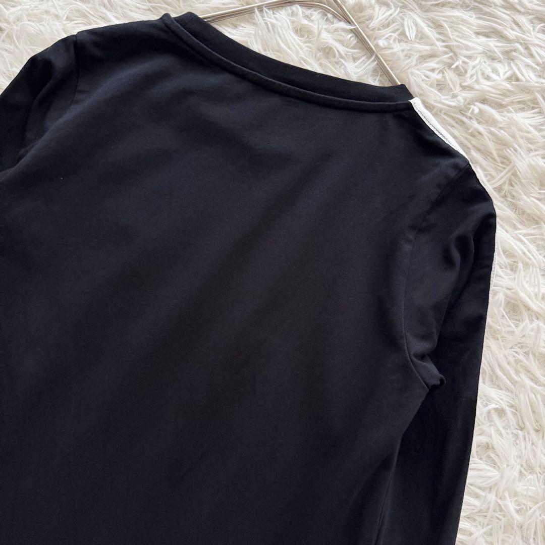 【モンクレール】ワンピース　チュニック 140cm　黒　長袖 ロゴ　フリル