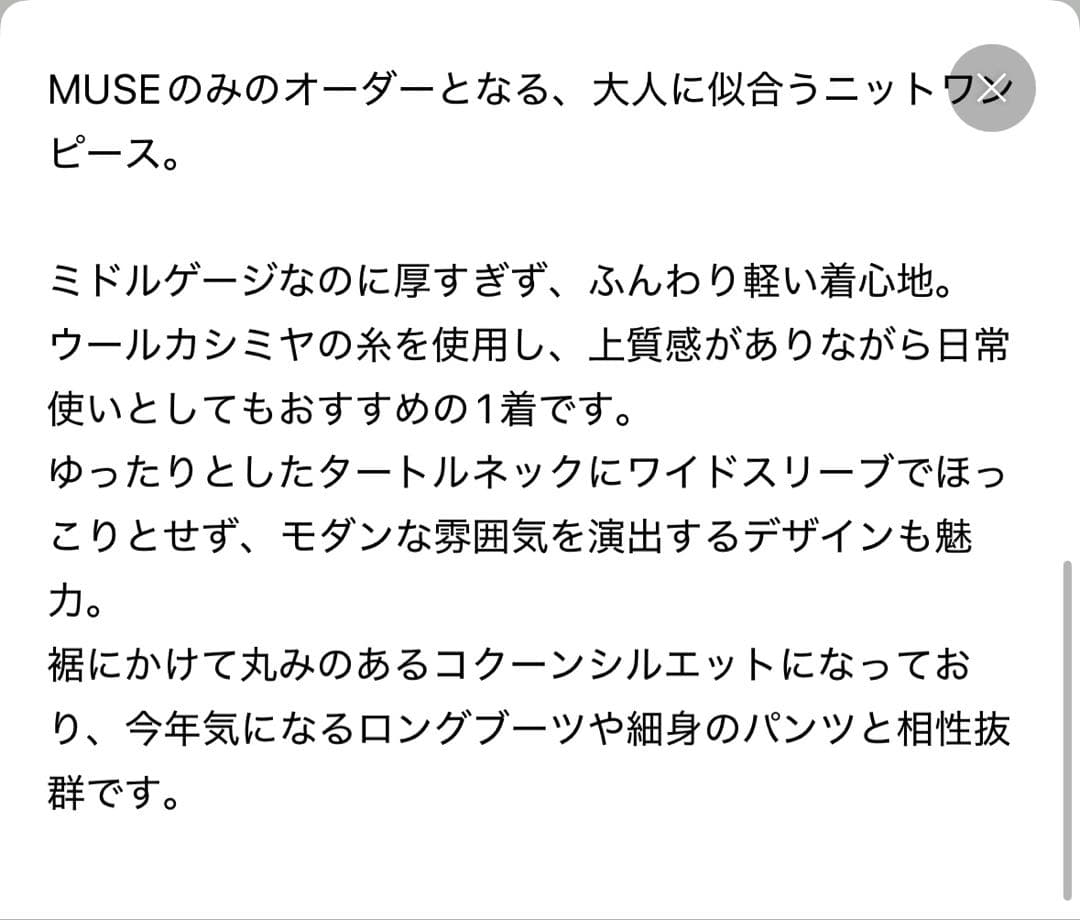 Light タートルネックニットワンピース