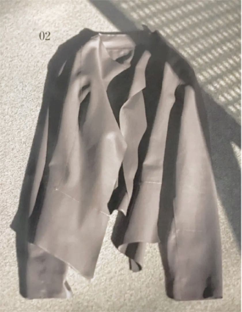 専用　　　　　　　　　ディノス ゴートレザードレープカラージャケット グレージュ