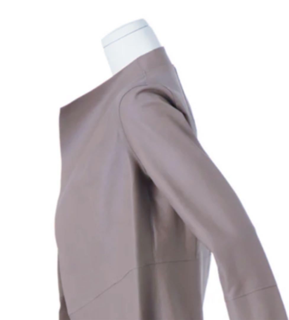 専用　　　　　　　　　ディノス ゴートレザードレープカラージャケット グレージュ