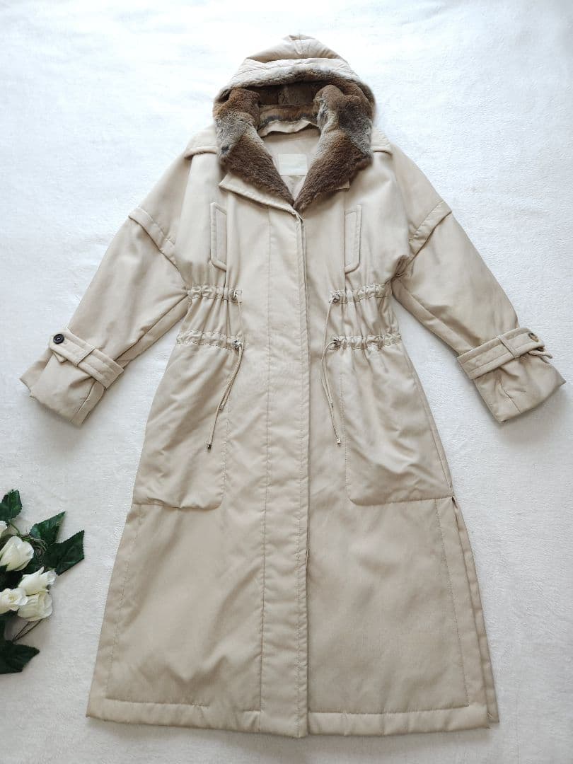 MaxMara 高級ロングコート 美品 フードファー着脱可能 26万