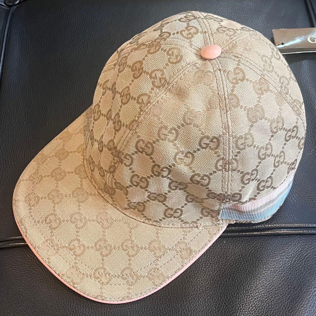 GUCCI GG柄ベースボールキャップ 200043 ベージュ ピンク