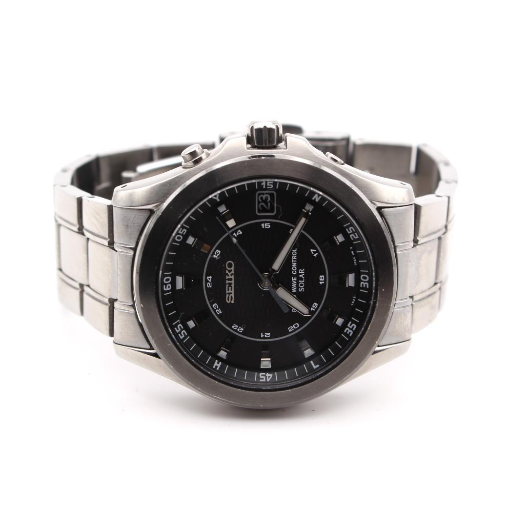 SEIKO ブライツ 電波ソーラー メンズ 腕時計 デイト表示 黒文字盤