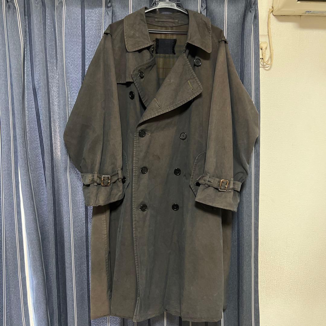 Burberry 英国製 一枚袖 トレンチコート 後染め ブラック フェード