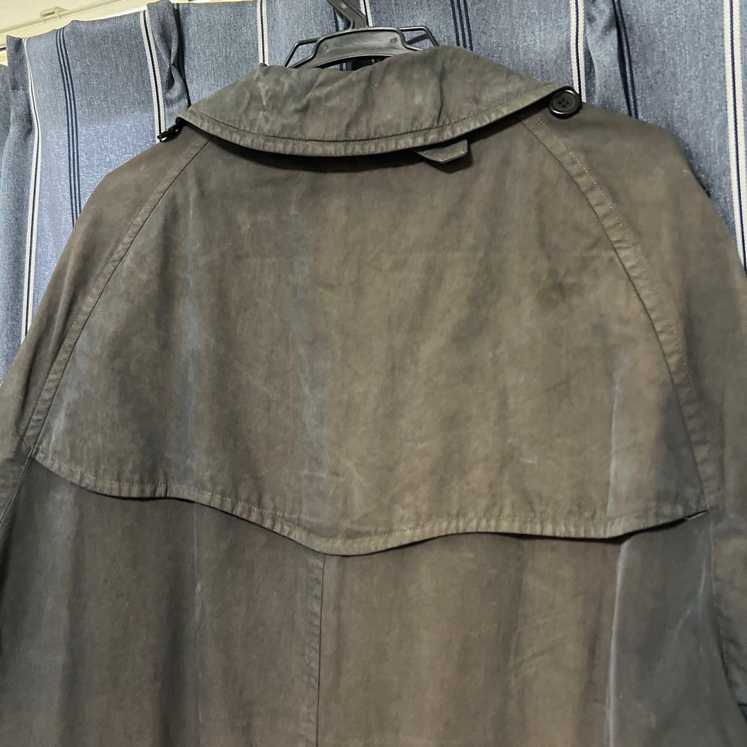 Burberry 英国製 一枚袖 トレンチコート 後染め ブラック フェード