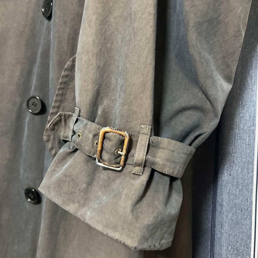 Burberry 英国製 一枚袖 トレンチコート 後染め ブラック フェード