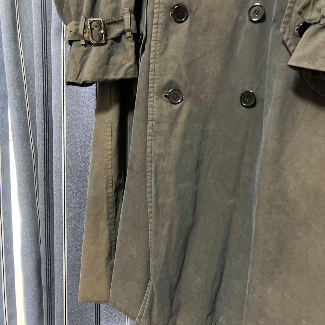 Burberry 英国製 一枚袖 トレンチコート 後染め ブラック フェード