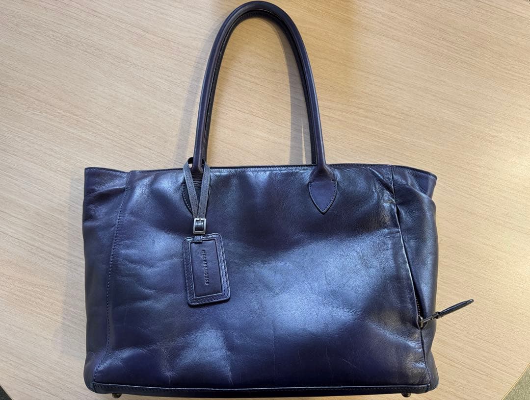 マザーハウス アンティーク ボックストートバッグ ネイビー