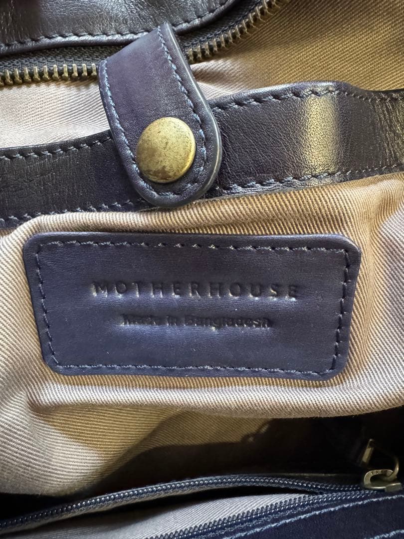 マザーハウス アンティーク ボックストートバッグ ネイビー