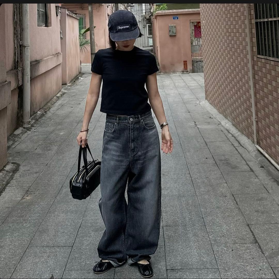 ok.soon オクスン オリジナルワイドデニム ブラックデニム 大人気 美品