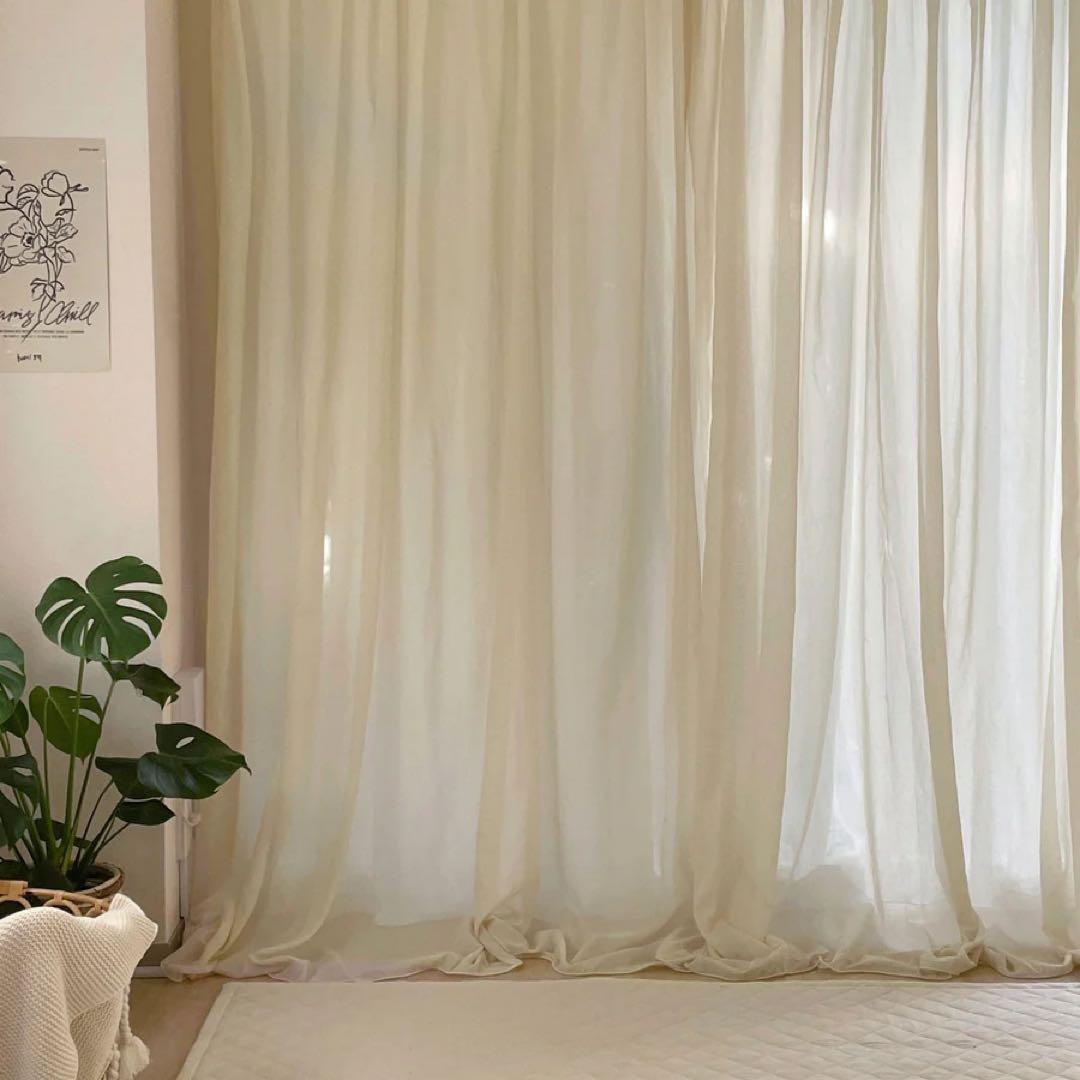 little roomsカラーシフォンカーテン 2枚100cm × 200cm