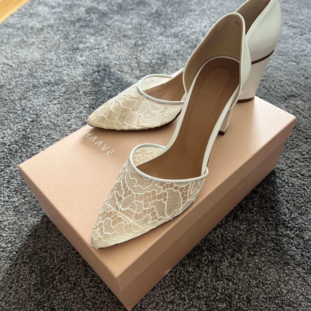 HAAVE レースオープンサイドパンプス　22.5cm