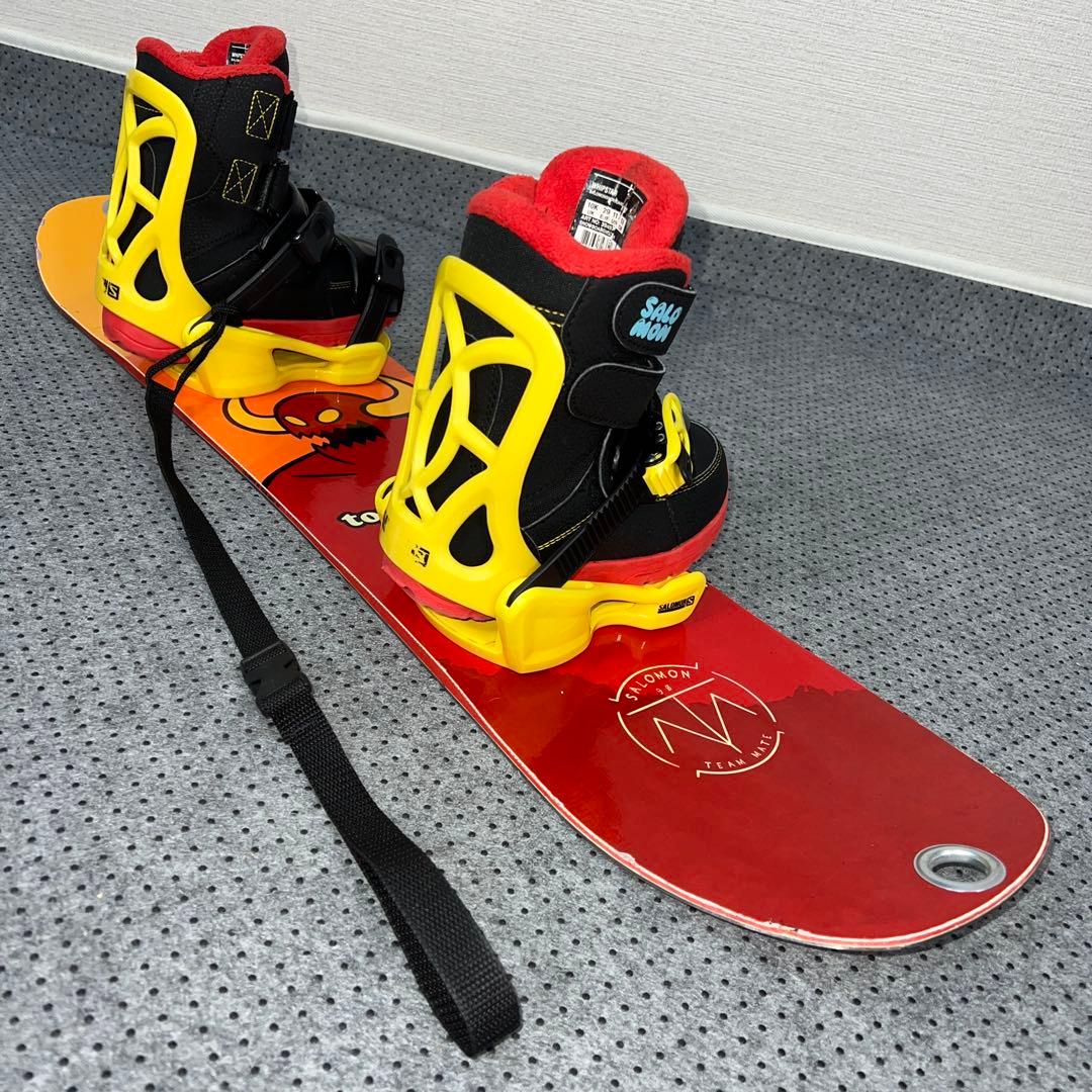 5回使用 キッズスノーボード SALOMON 90cm×バイン×ベルクロブーツ