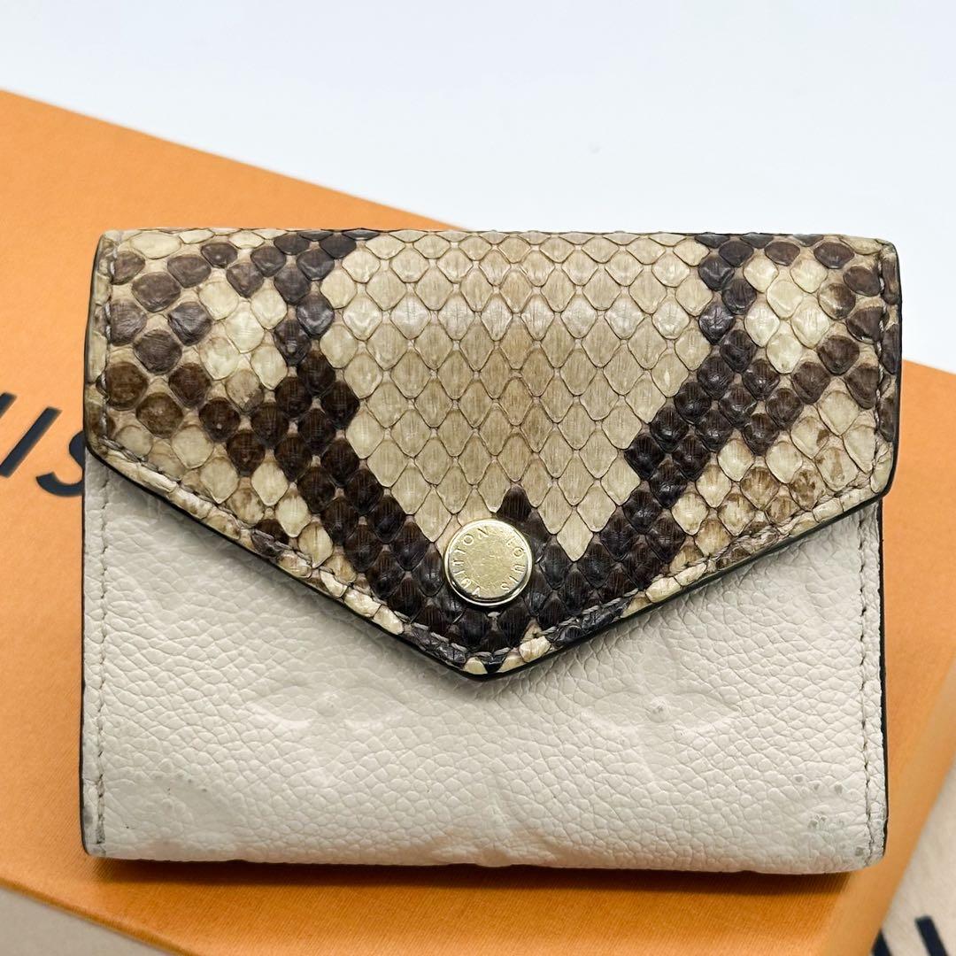 ルイヴィトン ポルトフォイユ ゾエ アンプラント パイソン 三つ折り コンパクト
