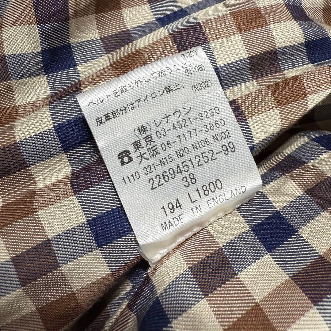 アクアスキュームタム ダブルトレンチコート ブラック サイズ38