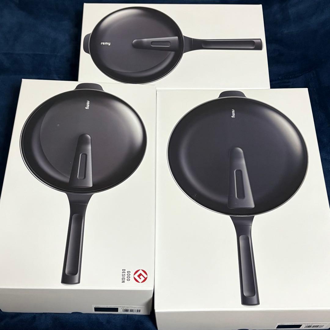 【新品未開封】レミパン ワイド プラス ミニ フライパン 3点セット ネイビー