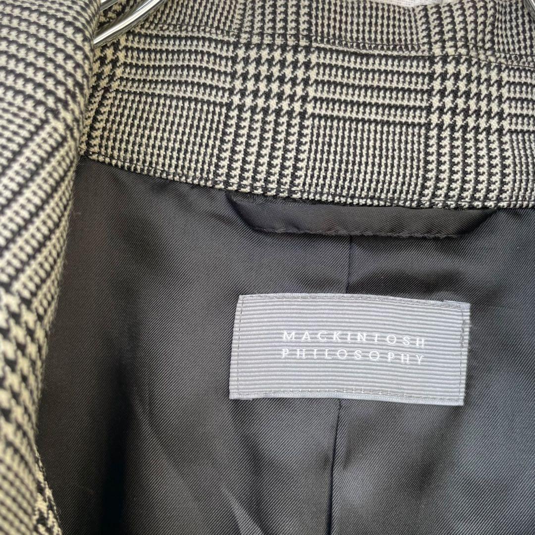 定価15万円以上 マッキントッシュ ウール グレンチェック ステンカラーコート6