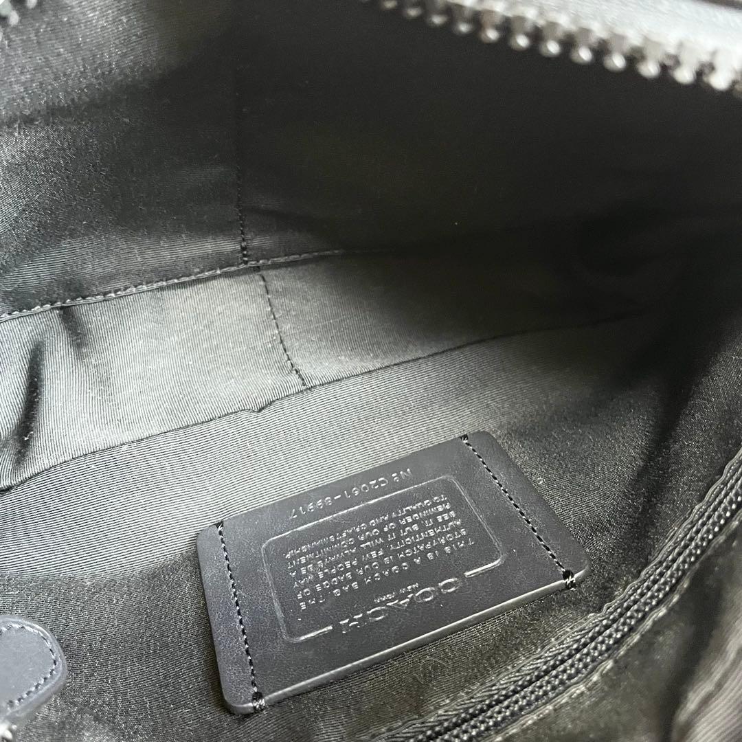 【美品】コーチ　COACH ボディバッグ　スリング　ウエスト　カーフレザー　黒