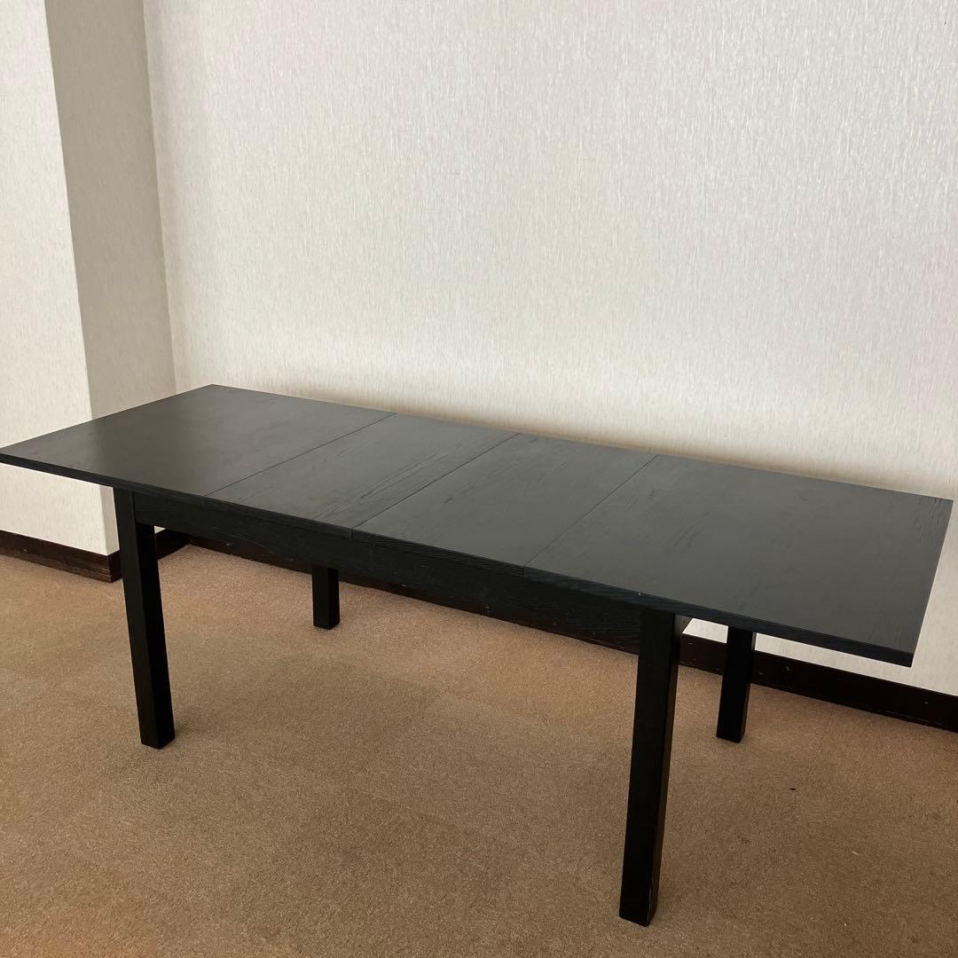 【送料込】IKEA イケア　伸長式ダイニングテーブル　BJURSTA ブラック②