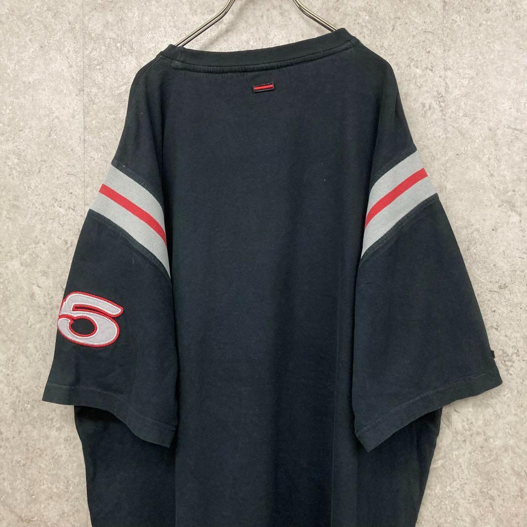 レア○90s《FUBU フブ》刺繍Tシャツ/ブラック/メンズ2XL