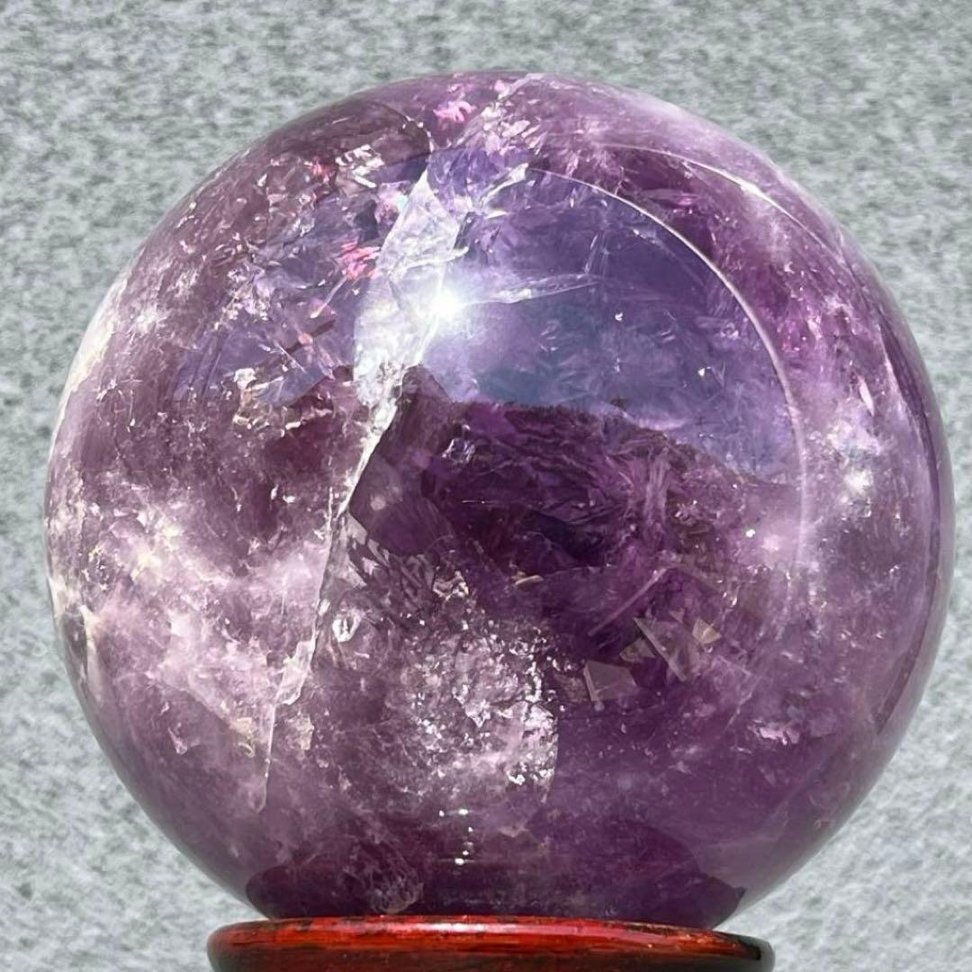 ☆幻品☆家宝級 極大逸品大宝珠☆レインボー ファントム アメジスト 丸玉 天然石