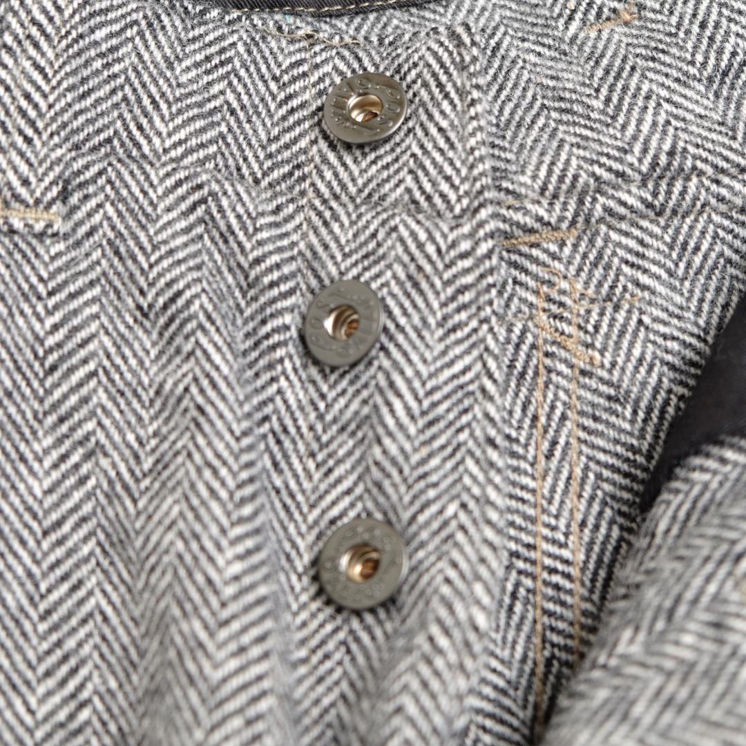 【USA製】POST O'ALLS ダブルニー ウールパンツ ヘリンボーン S