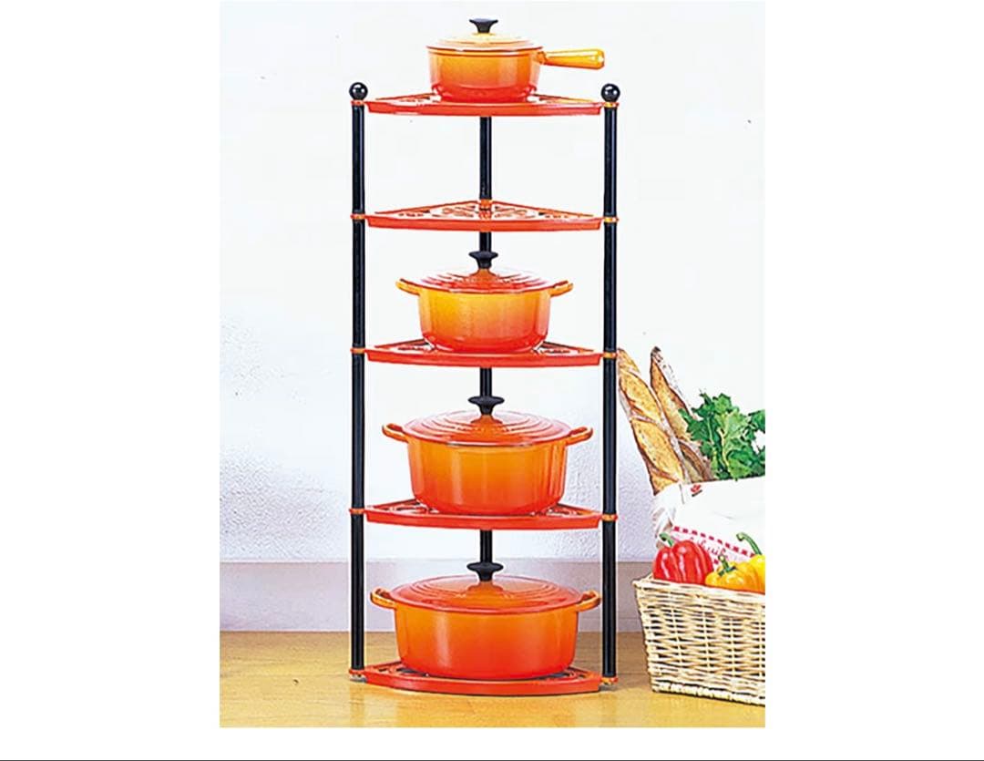 LE CREUSET ル・クルーゼ ポットスタンド ベージュ5段　シェルフ