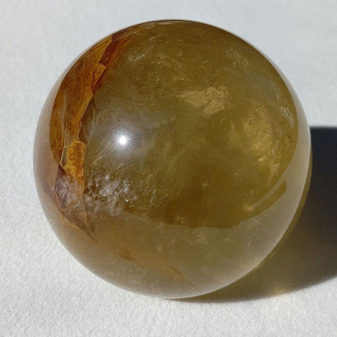 ゴールデンヒーラー　スフィア　天然石　丸玉　台座付き　7cm