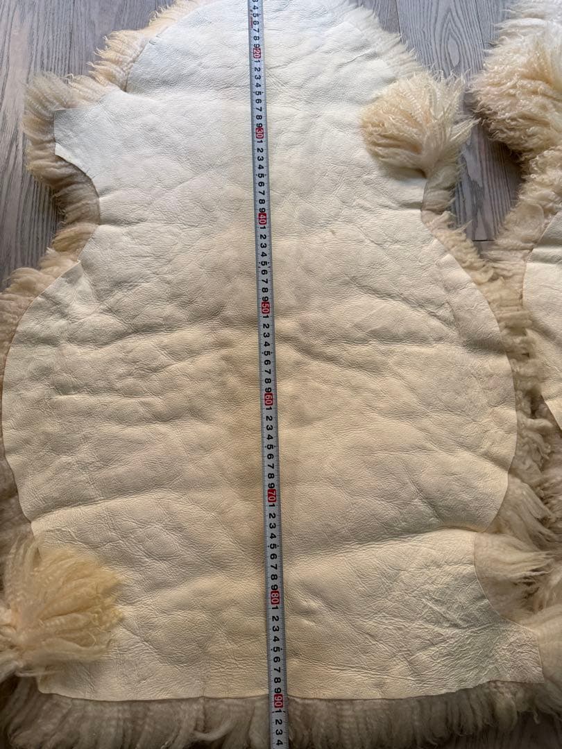 ムートンラグ 羊毛ラグ 2枚セット 約90cm x 60cm